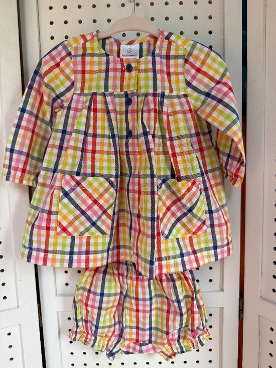 Hanna Andersson Other - Hanna Andersson Multicolor Plaid Baby Dress & Bloomer Set - Size 6 - 12M